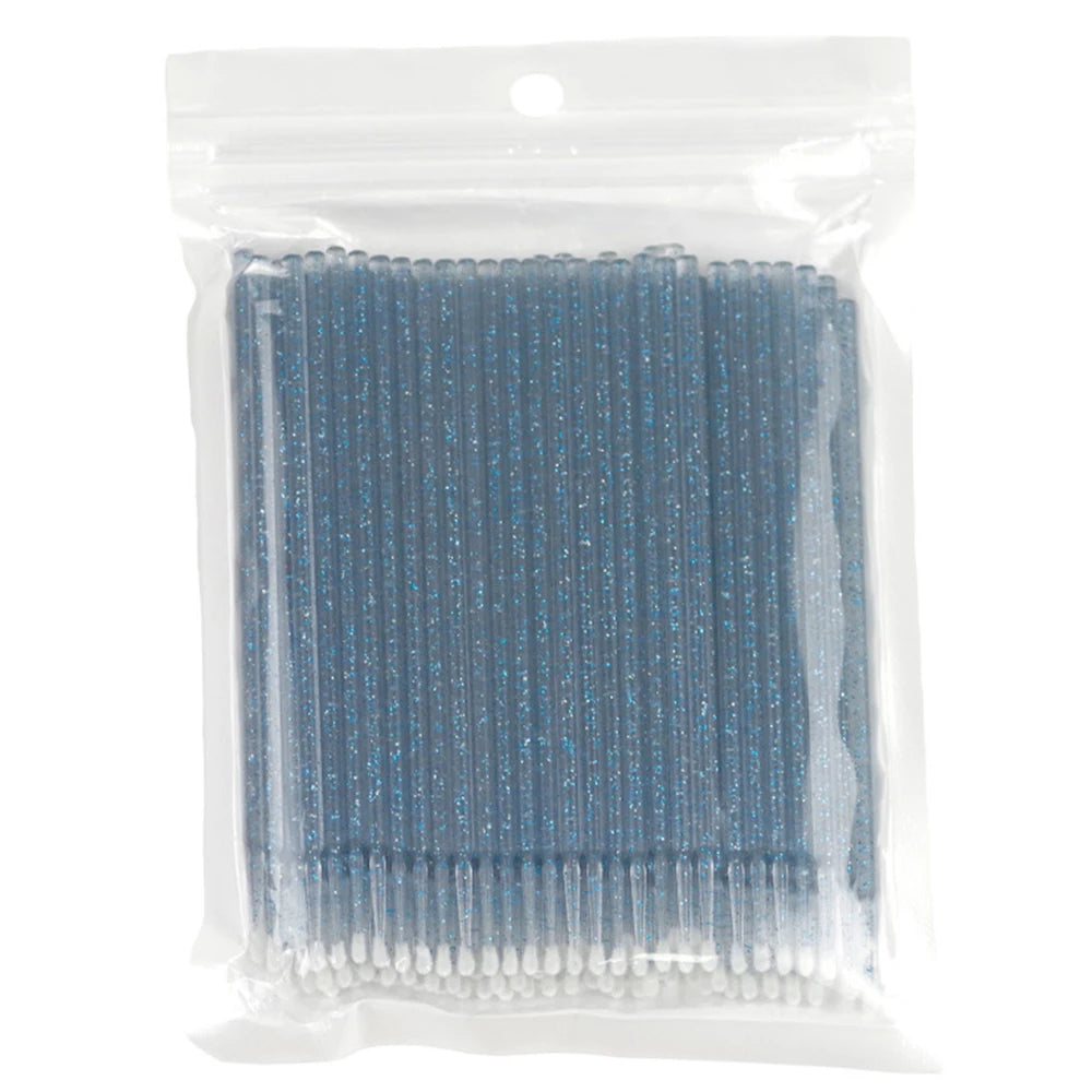 MMAlto 100pcs Eyelash Cleaning Microbrushes – Micro Cotton Swab Makeup Remover & Lash Extension Cleaning Tool | 14 Colors