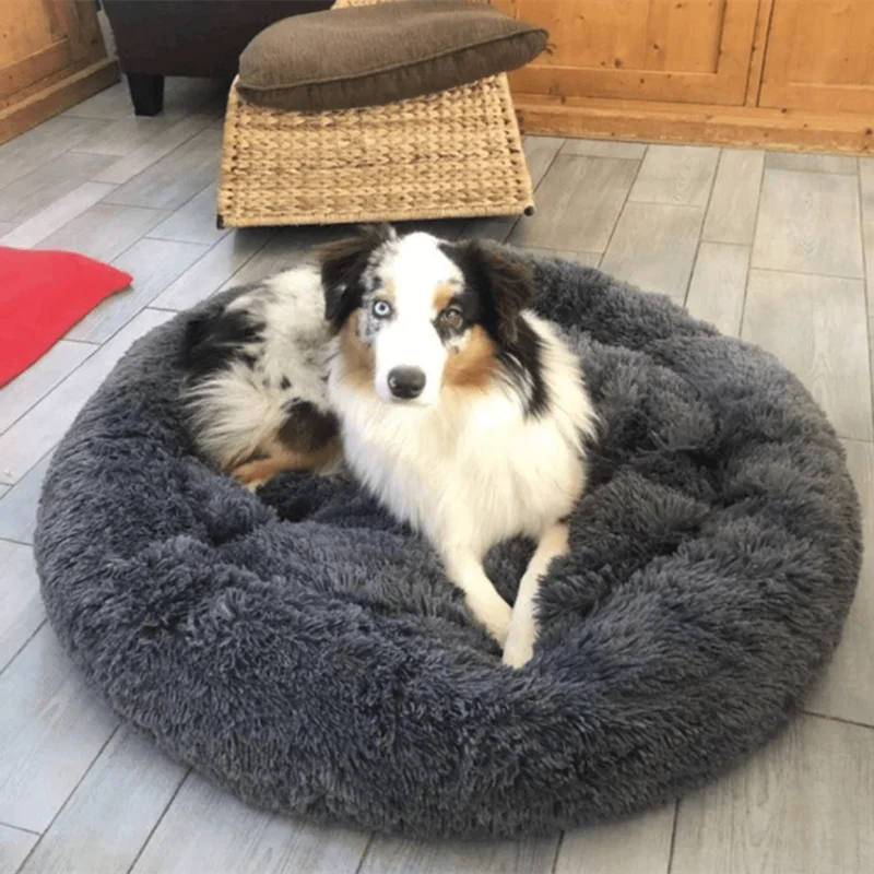 Plush Donut Dog Bed - Soft Round Washable Bed, 40-70cm - photo 4