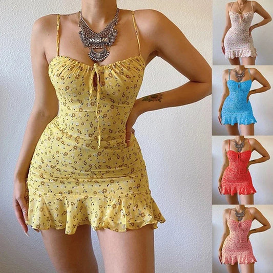 Women's Floral Cami Dress - Adjustable Straps, Casual Summer
