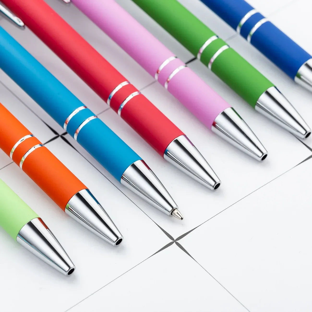 20-200 Pcs Custom Logo Metal Ballpoint Pen Text Engraving Touch Screen Advertising Pen Office School Private Customization Gift