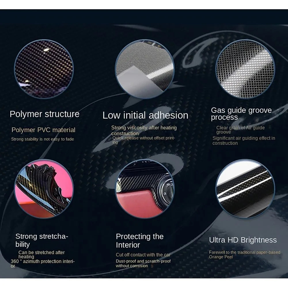Carbon Fiber Vinyl Wrap Film – 3D/6D Matte & Gloss Forged Carbon Sticker for Car & Motorcycle (50x30cm)