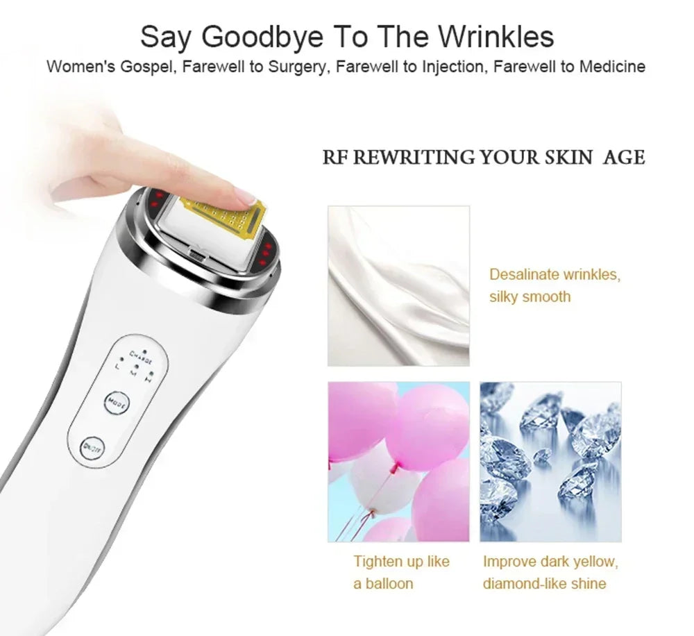 RF Radio Frequency Face Lifting Device Dot Matrix Beauty Massager Home Wrinkle Remover Skin Tightening Facial Massage Machine, women