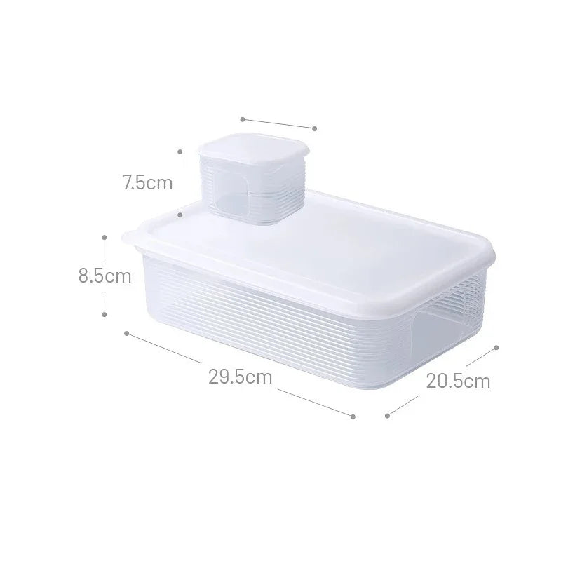 6-Grid Fridge Storage Box with Lid - Veggie & Seasoning Keeper - photo 2