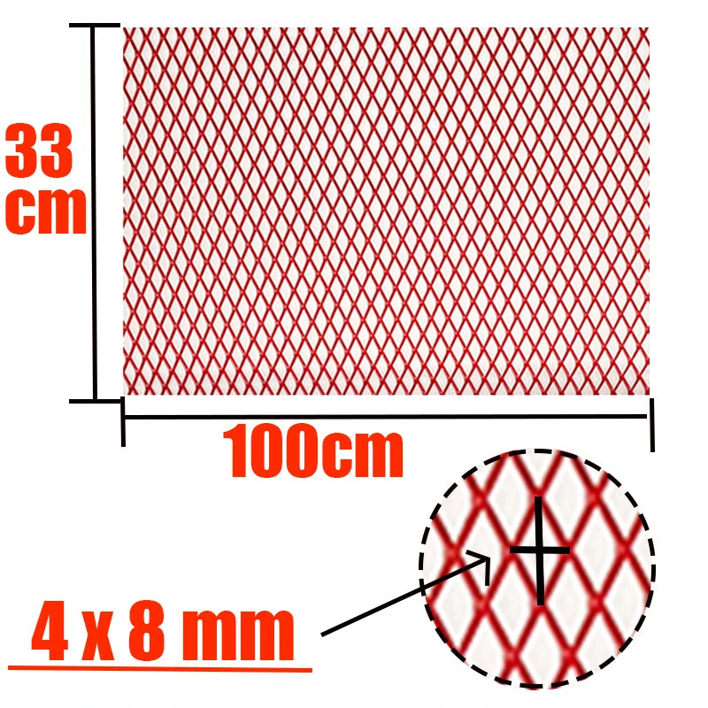 100x33cm Diamond Hole Aluminium Racing Car Bumper Grille Grill Mesh Net Vent Red Blue Tuning Universal Protector Home Garden