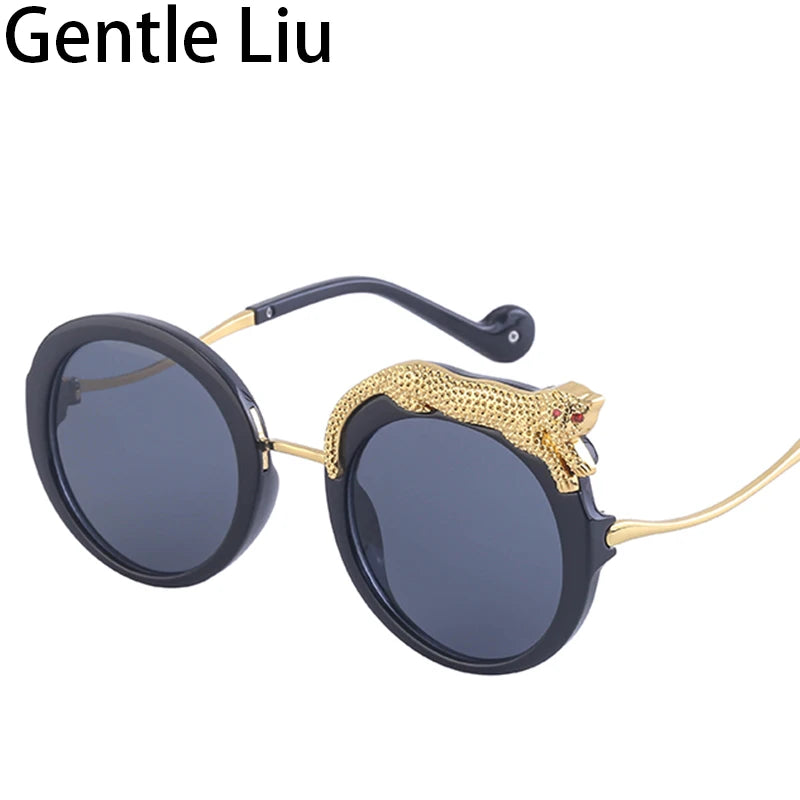 Round Steampunk Sunglasses for Women — Retro Metal Frame