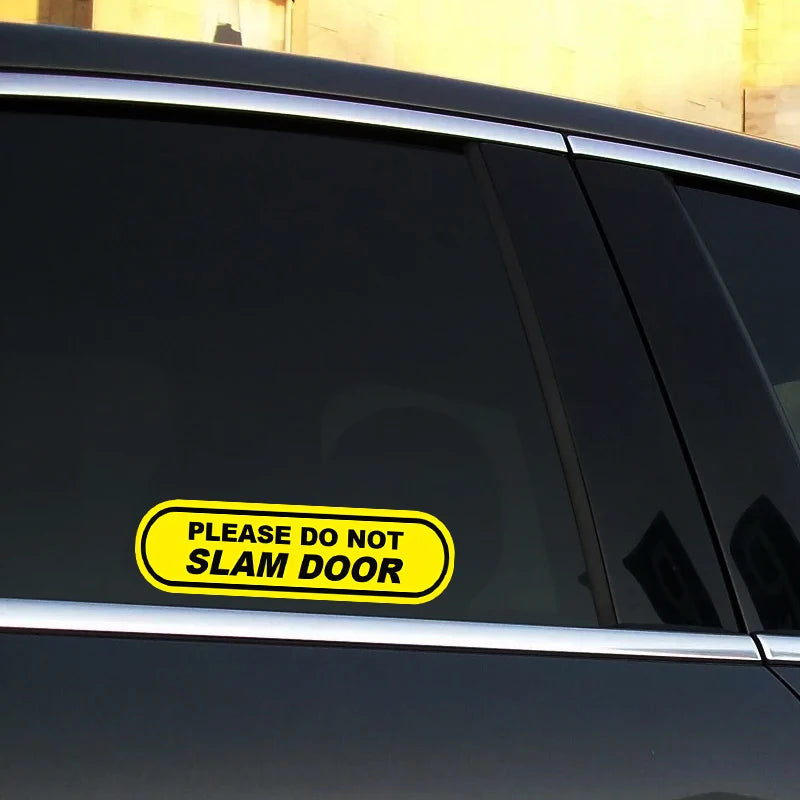 TM70# 2x Please do not slam door Car Window Sticker Decal Car Decals, Weather-Resistant Vinyl Stickers for Windows, Bumper