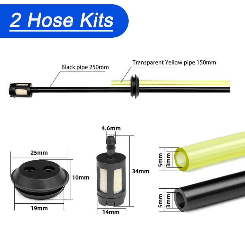 1/5pcs Universal Fuel Tank Filter Kit Fuel Pipe Filter set For Chainsaw Lawn Mower Grass Trimmer Oil Pipe Fuel hose Garden Tools