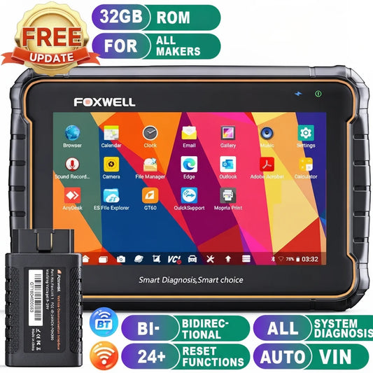 Foxwell GT60 OBD2 Automotive Scanner Read Code Bi-directional Control ABS SAS TPMS 24+ Reset OBDII All System Diagnostic Tool