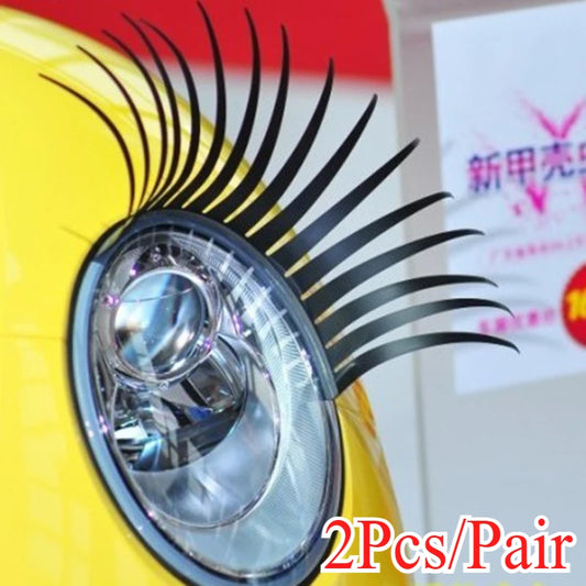 2Pcs Headlight Eyelash Stickers Car Stickers Cute Fake Eyelash Car Stickers for Decorative Headlights
