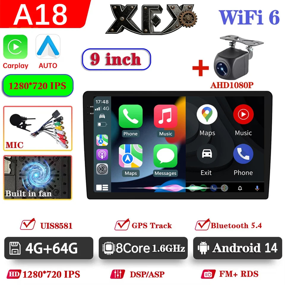 XFY 2 Din 9 10" Universa Car Radio Android Auto Carplay Car Stereo Multimedia Playerl GPS Autoradio Car Intelligent Systems NEW