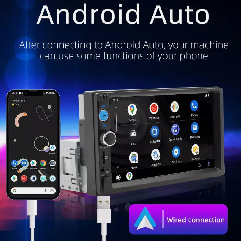 New Quality 7inch Single 1Din Touchscreen Car Stereo Radio With Handle Remote Control Camera For Apple/Android CarPlay Bluetooth