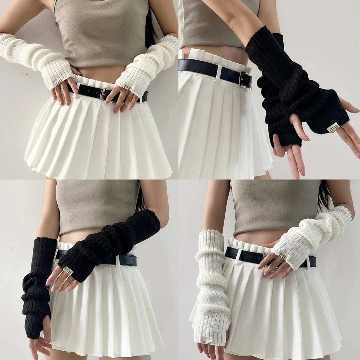 Women's Fluffy Knit Leg Warmers and Arm Warmers