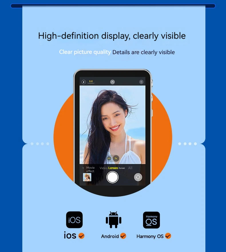 Magnetic Phone Selfie Monitor Screen,For IPhone And Android Smartphones Rear Camera For Real-time Selfie Video Streaming