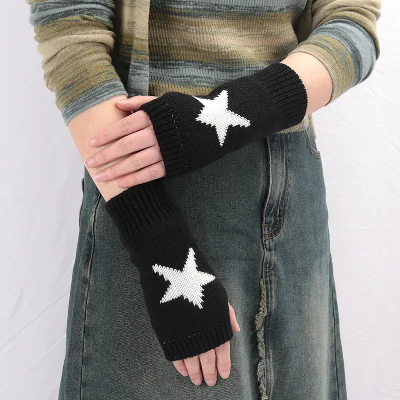 Women's Knit Half Finger Gloves - Y2K Style Fingerless Mittens - photo 3