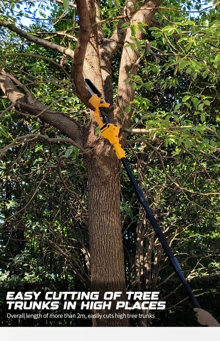 Brushless 6 Inch Electric Chainsaw Telescoping Pole Pruner High Branch Saw Garden Tree Pruning Tool For Dewalt 20V Battery Pin