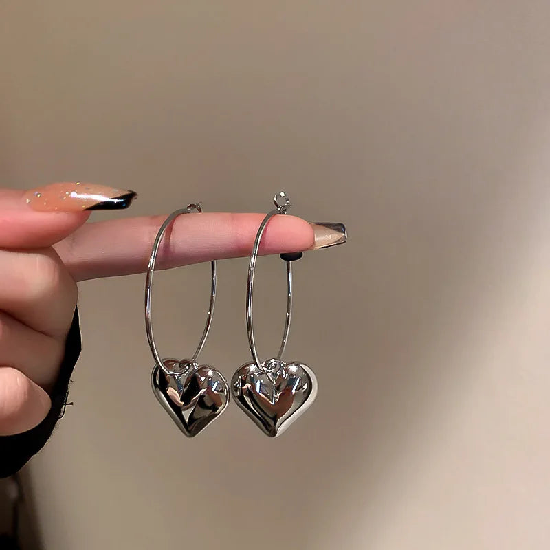 Big Circle Hoop Earrings — Gold Tone C-Shaped Statement Hoops