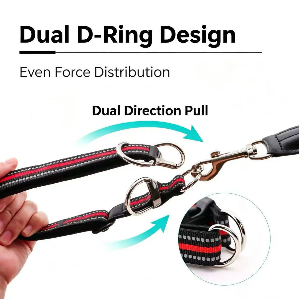 Heavy-Duty Reflective Collar with Double D-Ring – photo 3