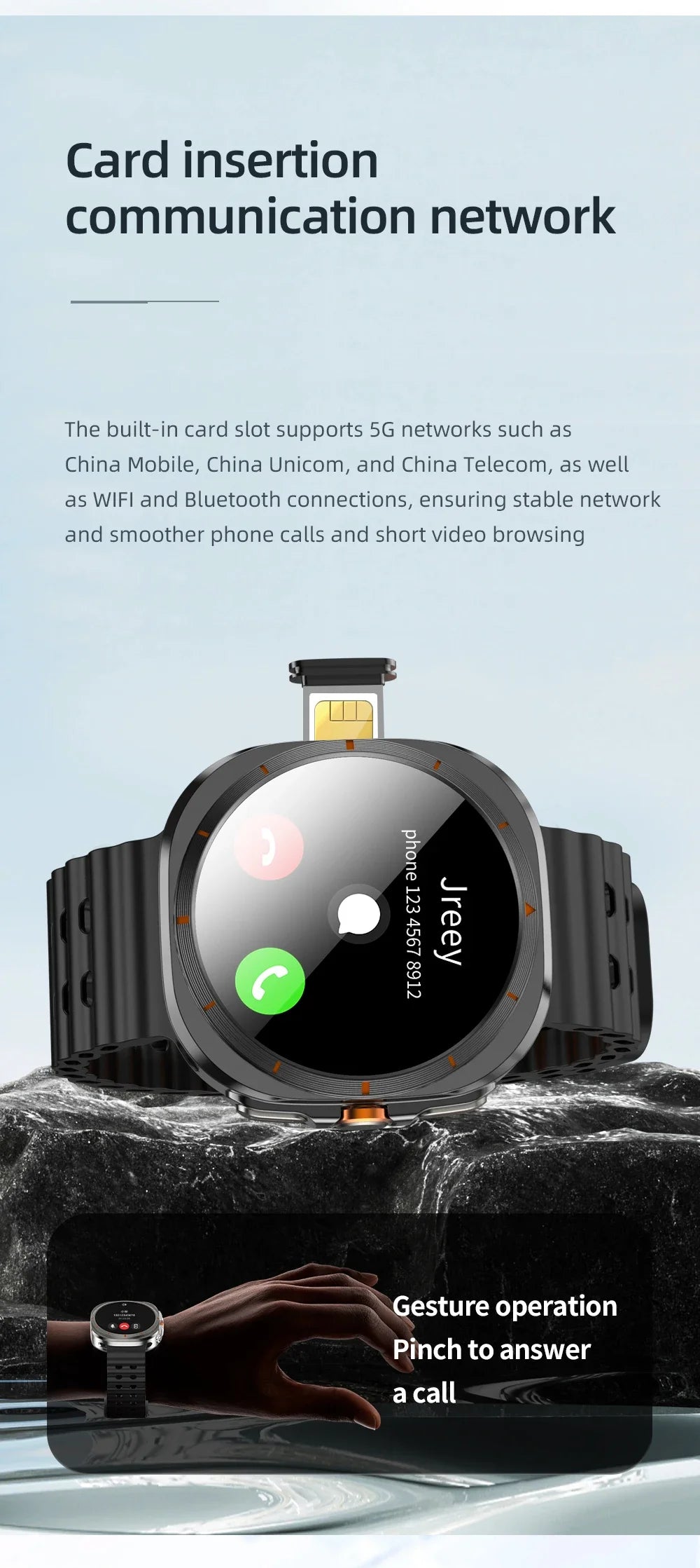 Upgrade Android 13.0 Smart Watch Ultra 4G/5G Smartwatch With 190° Rotary Camera GPS WIFI Sim Card Slot Compass App Download