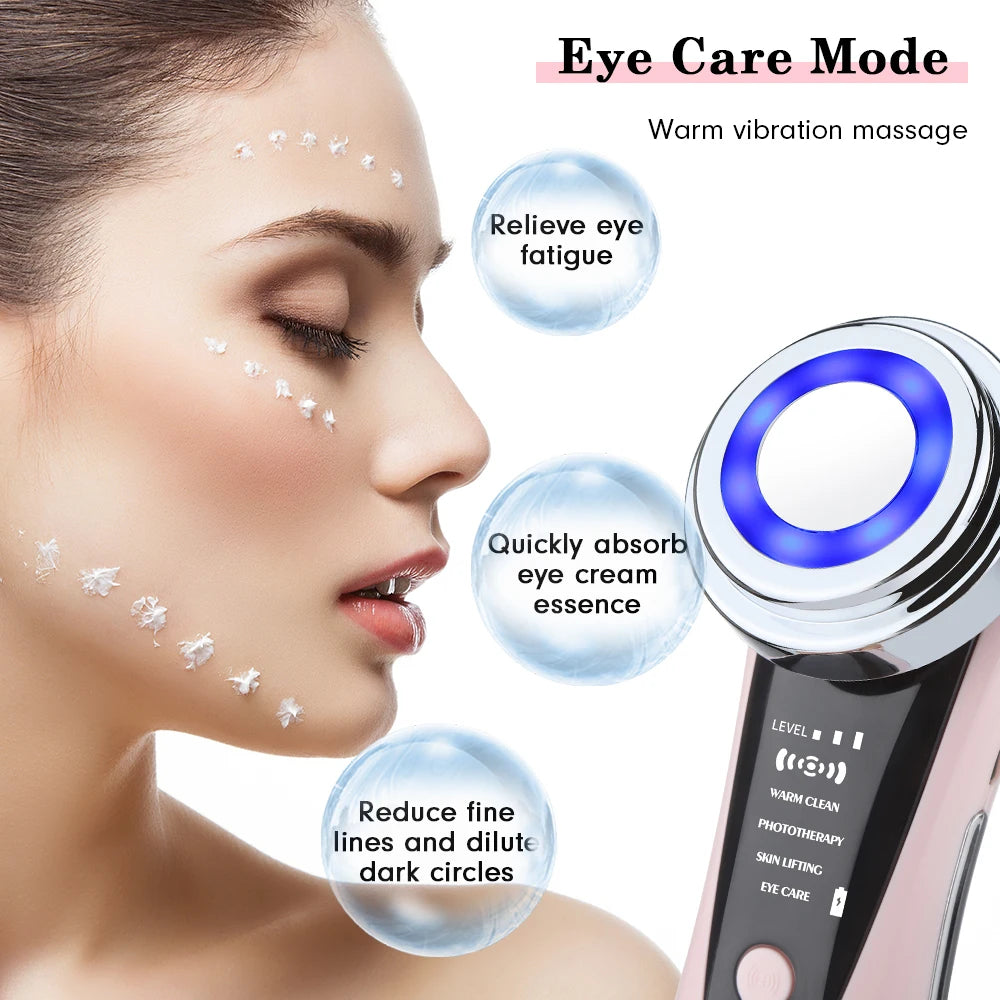 Face Massager Skin 5 In 1 Rejuvenation Massage LED Facial Lifting Beauty Vibration Wrinkle Removal Anti Aging Face Care