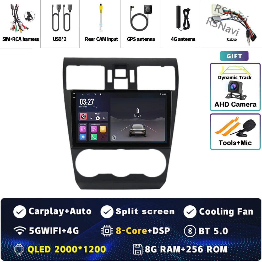 Android 16 For Subaru Forester WRX XV 2012 - 2018 2K QLED Stereo Car Radio Multimedia Video Player GPS 4G CarPlay