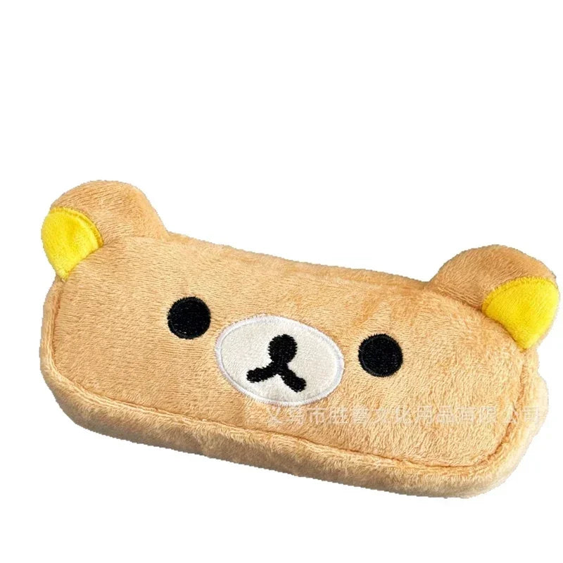 Cute Cartoon Bear Pencil Cases For Kids Girls Kawaii Rilakkuma Pencil Pouch Organizer Pen Bag School Stationeries Gifts Ins