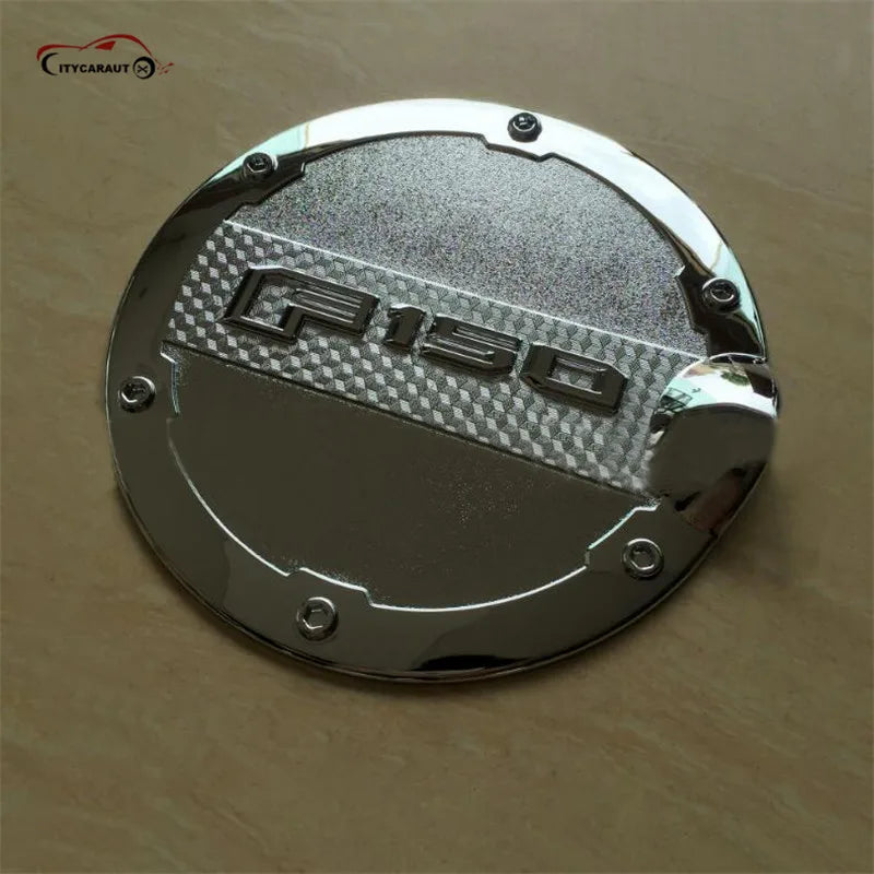 Fuel Tank Cap Cover Trim for Ford F-150 2015–2020 (Chrome or Carbon)