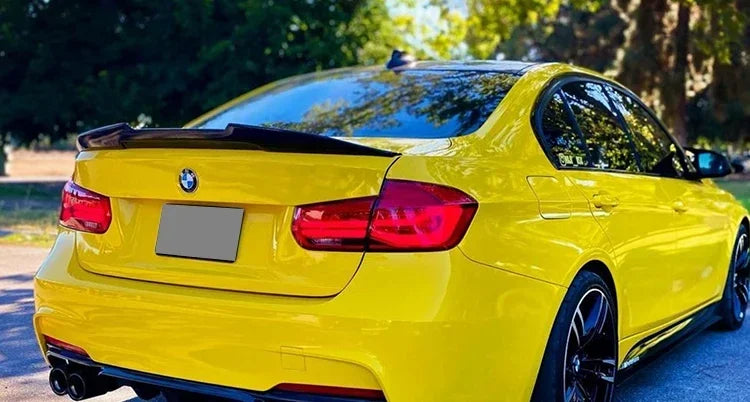 Carbon Fiber Rear Bumper Lip Trunk Wing MP M4 PSM Style Roof Spoiler Kit For BMW 3 Series F30 F31 F35 2026-2026 Gloss Black