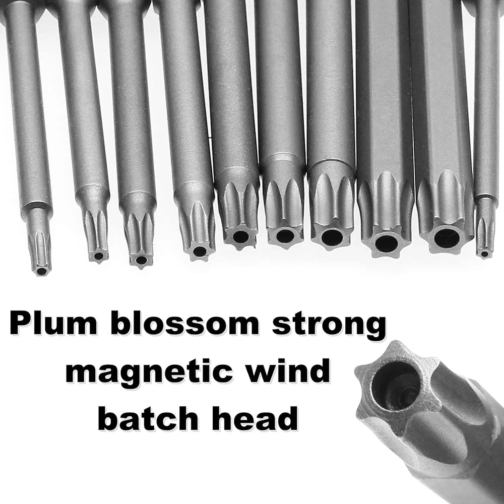 11 PCS  Torx Security Bit Set S2 Steel Magnetic Security Screwdriver Set 50/100mm Star Screwdriver Set for Shark Vacuum T6-T40