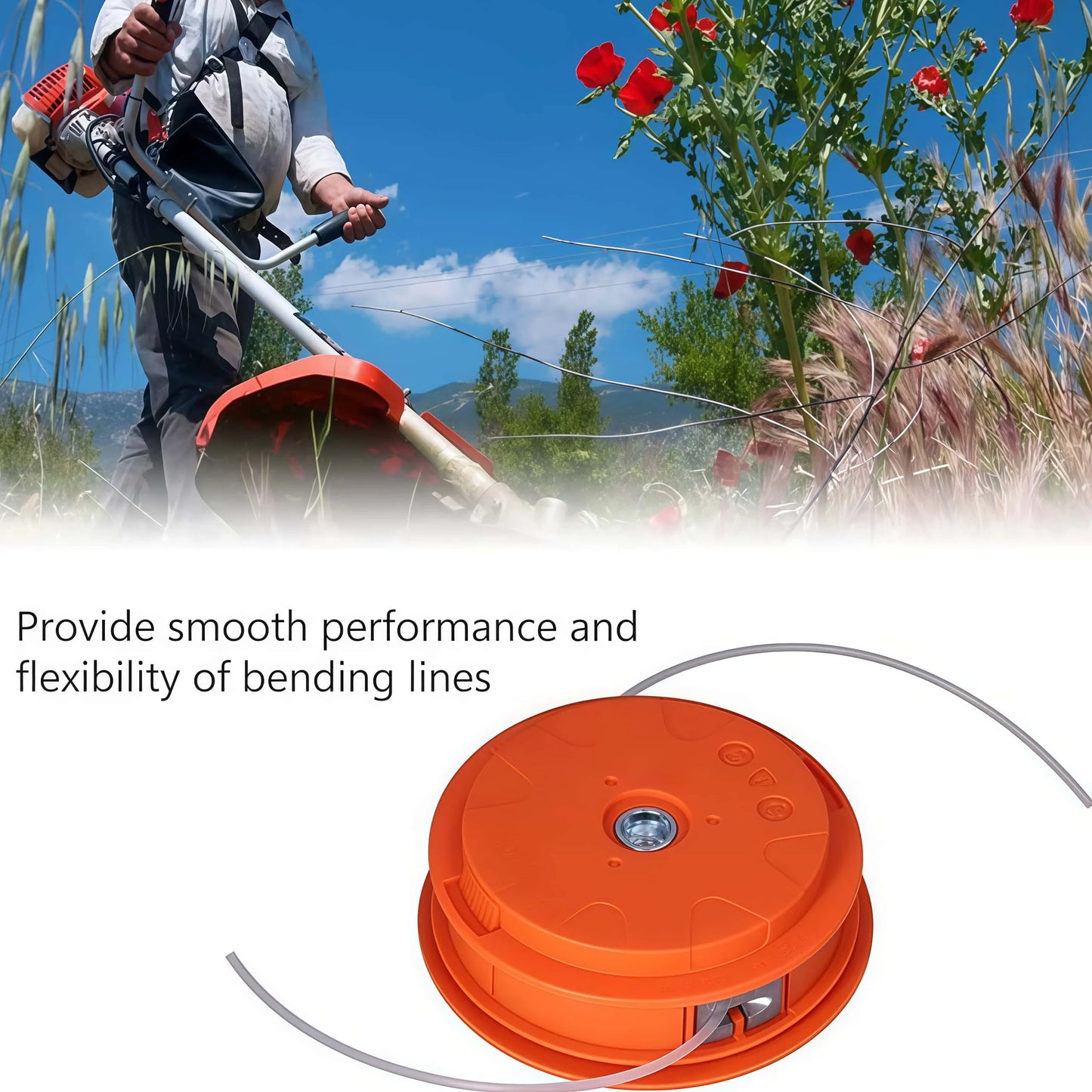 Automatic Grass Trimmer Head for Gasoline Garden Machinery Brush Cutter, Universal Fit String Trimmer Replacement Bump Head