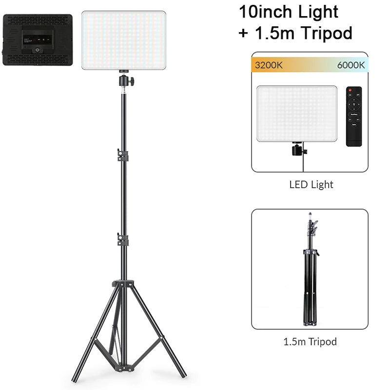 14inch 10inch LED Video Light Panel EU Plug 3200K-6000K Photography Lighting Remote Control For Live Streaming Photo Studio Lamp