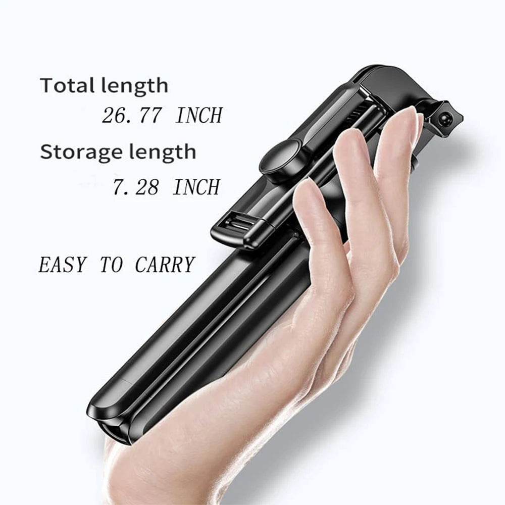 Wireless Selfie Stick Tripod Stand – Bluetooth Remote, 360° Rotation & Extendable for iPhone & Samsung