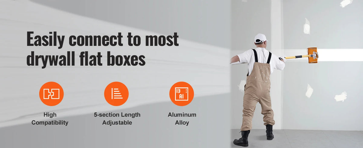 Drywall Flat Box Handle, 40 to 64 in - Adjustable Aluminium - view 8