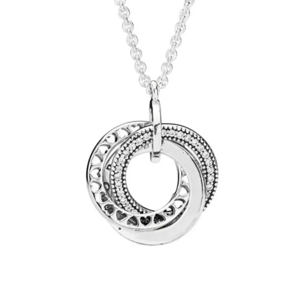 925 Silver Heart & Bow Necklace - Exquisite Women's Jewelry Gift