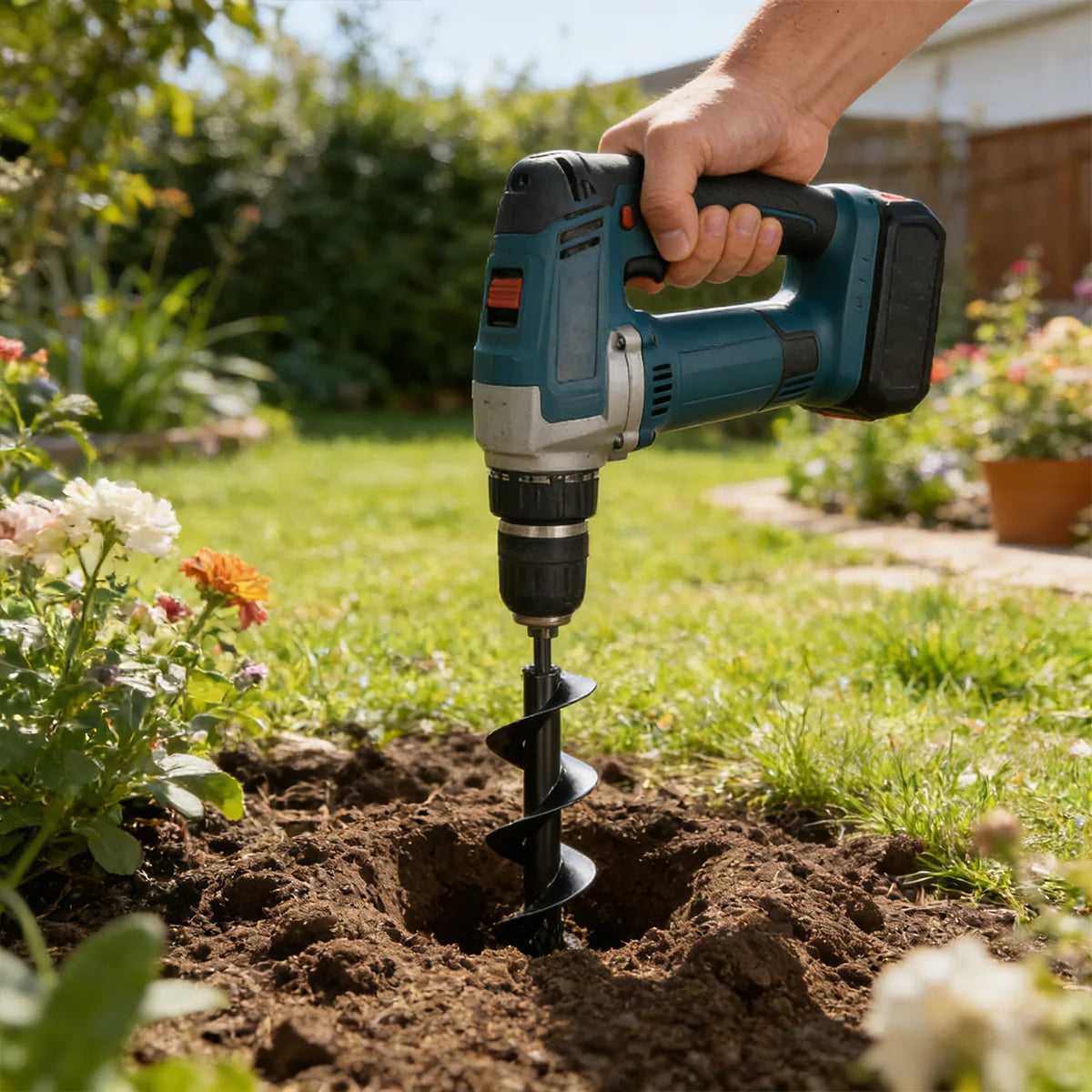 Spiral hole drill bit - Home planting spiral drill bit - Planting tool for loosening soil and digging holes, garden drill bit,
