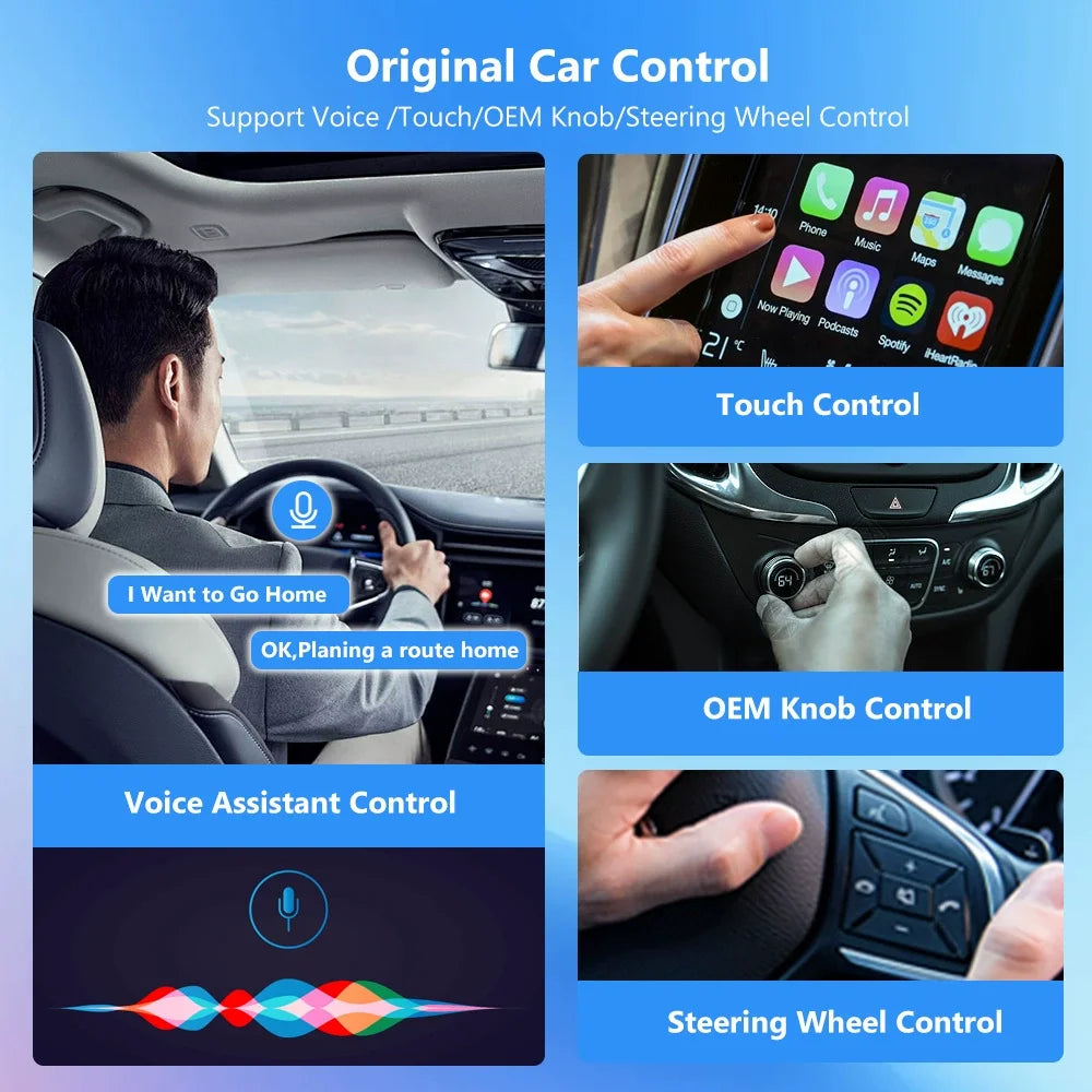 2 in 1 Wireless Carplay Adapter for Apple iOS Android Wi-Fi 6 Bluetooth5.4 Auto Smart USB Plug and Play For Havel Kia Volvo Audi