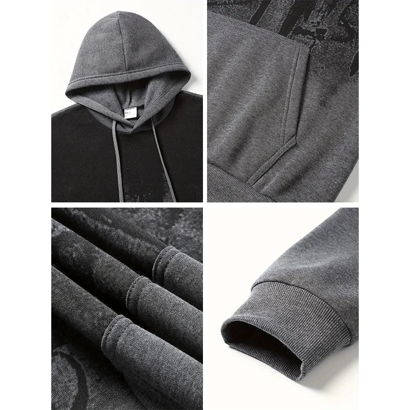 Hooded Sweatshirt and Sweatpants Outdoor Sports Jogger Suit Men's Set/Hoodie/Pants Autumn Winter Daily Casual Fashion Sportswear
