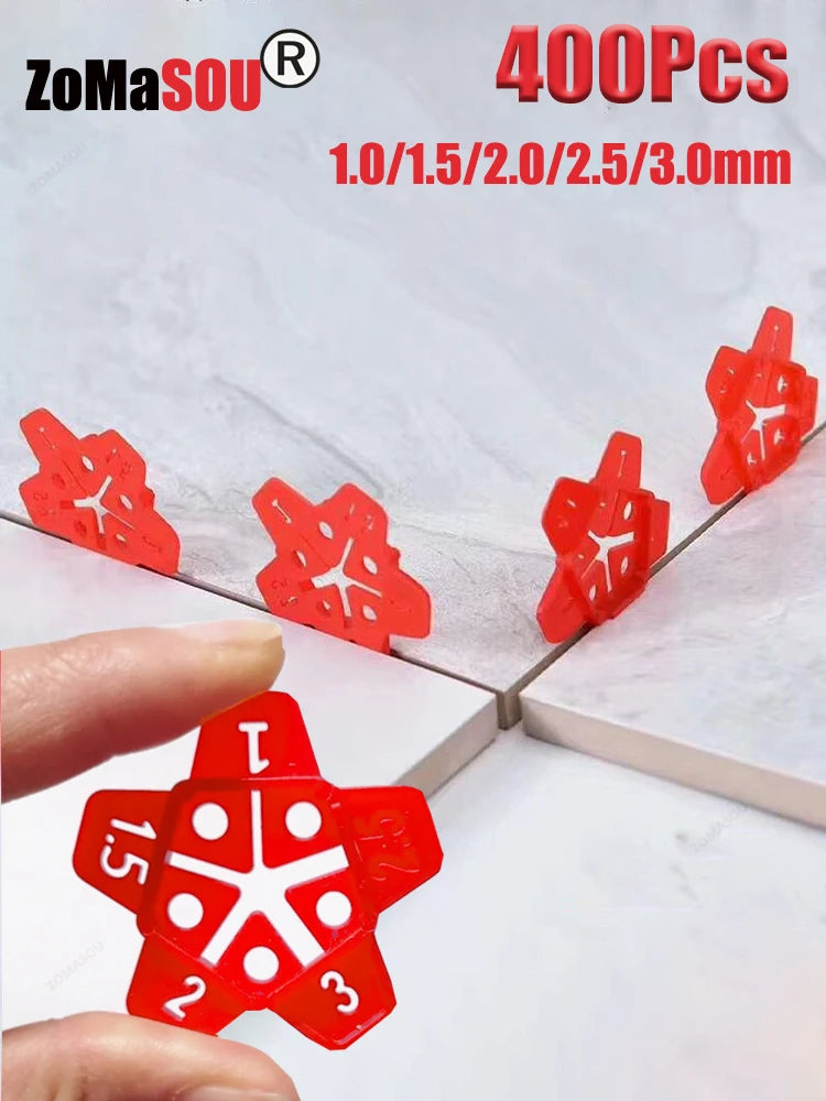 10-400Pcs 5in1 Professional Tile Spacers Clips Wedge Ceramic Leveling System Floor Wall Gap Leveling System Construction Tools