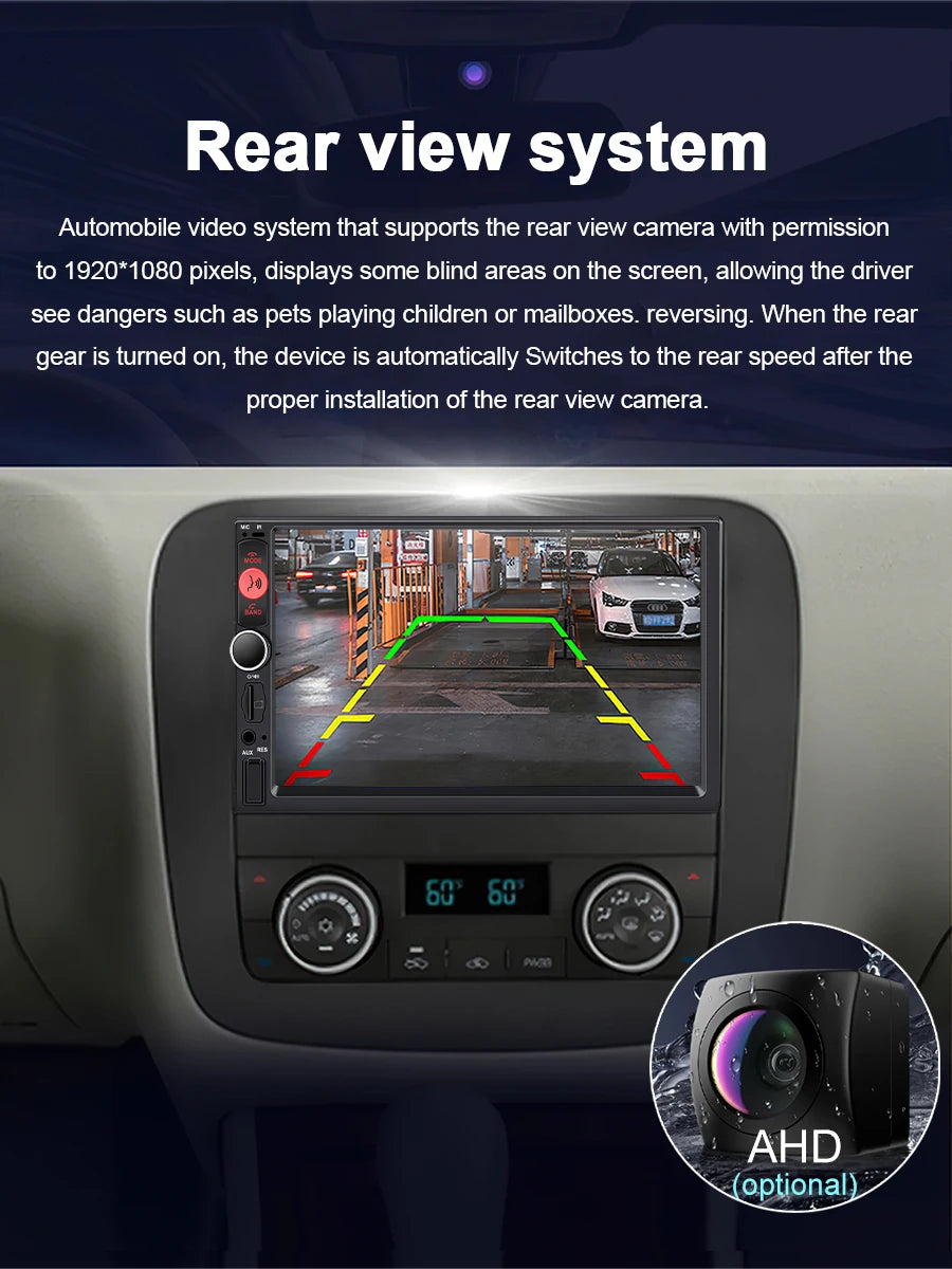XIMA 2Din 7" IPS Universal Wireless CarPlay Android Auto Car Radio Stereo Multimedia Autoaudio FM Receiver Mirror Link Monitor