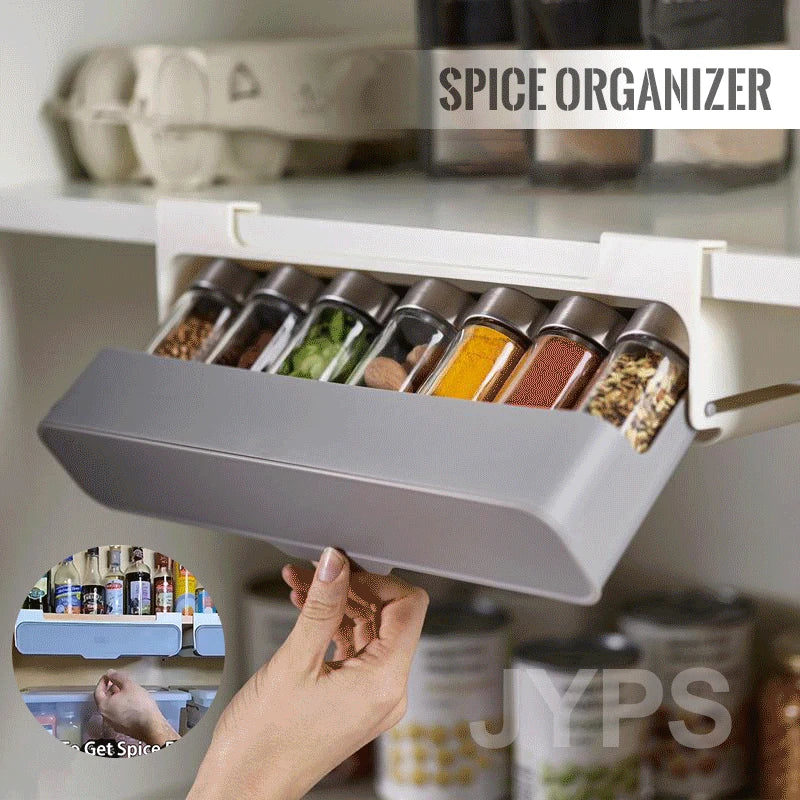 Self-Adhesive Under-Shelf Spice Rack - Wall-Mounted Seasoning Holder - photo 2