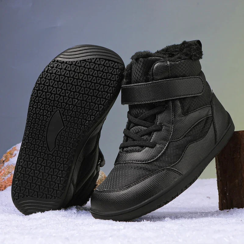 Kids Wide Toe Snow Boots - Fur Lined Barefoot-Style Winter Shoes - photo 2