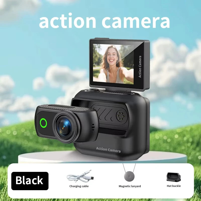 ANSVICAM 4K POV Camera — Magnetic Anti-Shake Vlog Cam with Case