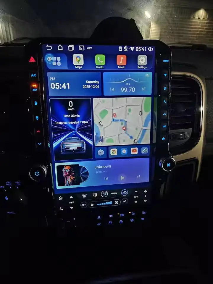 14.5" Android 15 Car radio multimedia player For Dodge RAM 1500 2500 3500 2013-2018 GPS Navigation Tesla Screen Wireless Carplay