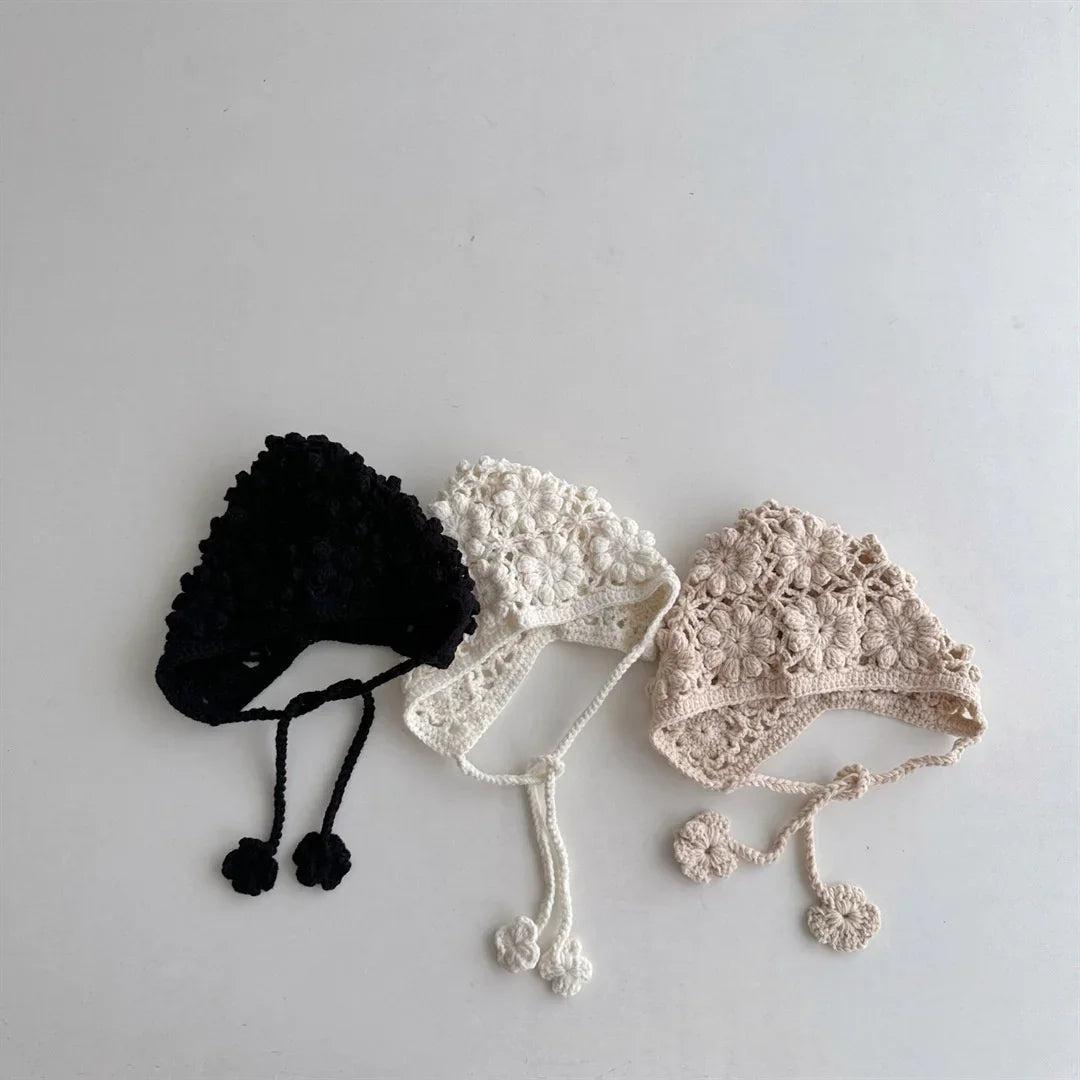 Baby Crochet Ear Flap Beanie - Handmade Knit Hat for Girls - photo 6