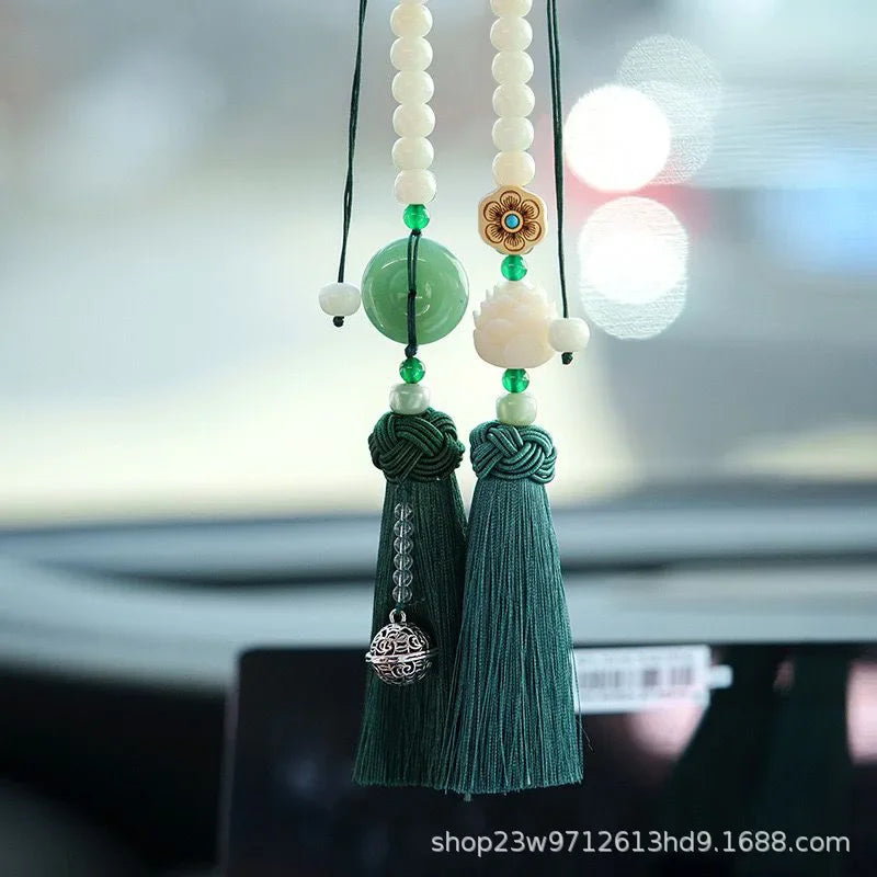 Chinese Traditional Culture Buddha Bodhi Car Pendant High-end Ping An Car Jewelry Car Lotus Rearview Mirror Pendant Oranments