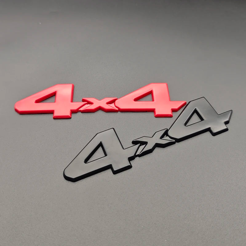 3d Metal Red Chrome Black Logo 4X4 Emblem Letters Decal Car Rear Trunk Badge for Toyota Tundra 4x4 Sticker Adhesive Accessories
