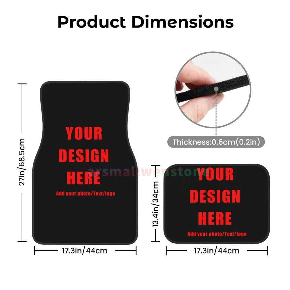 Your Own Design Printed Car Floormat Heavy Duty Front Rear Rubber Floor Mats Carpet Floor Protection Fits Most Vehicles