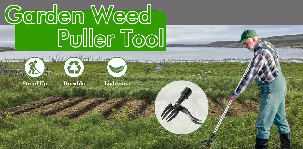 Stand-Up Weed Puller Claw Head — Foot-Pedal Root Remover Tool