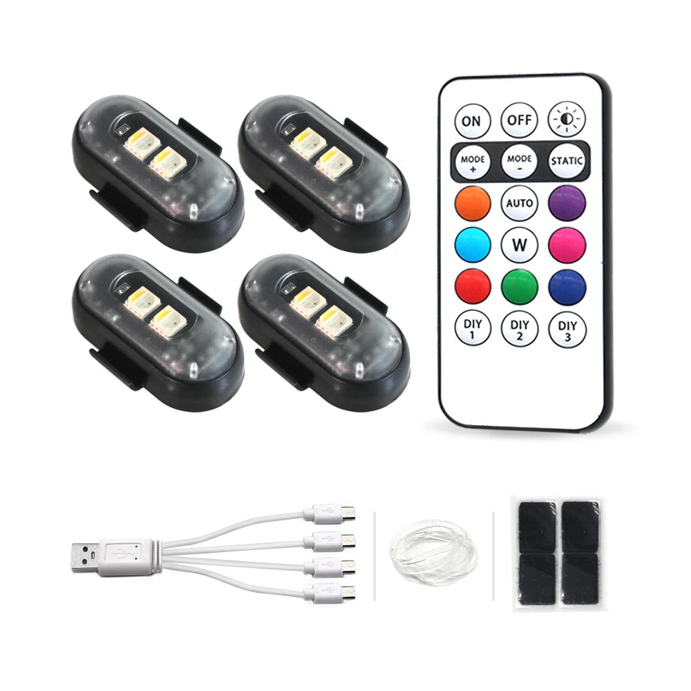 Car LED Warning Light – Rechargeable Wireless Multifunctional Safety Light with Remote Control