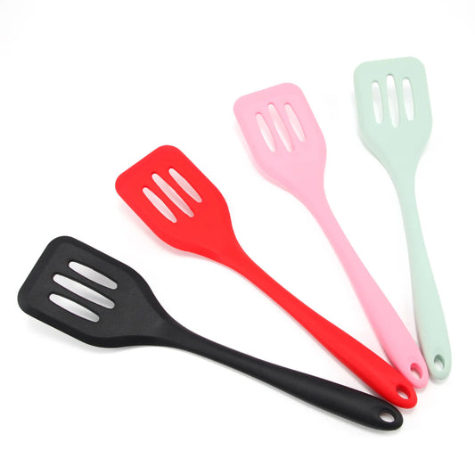 Slotted Silicone Turner - Frying Spatula for Eggs and Fish, 4 Colors