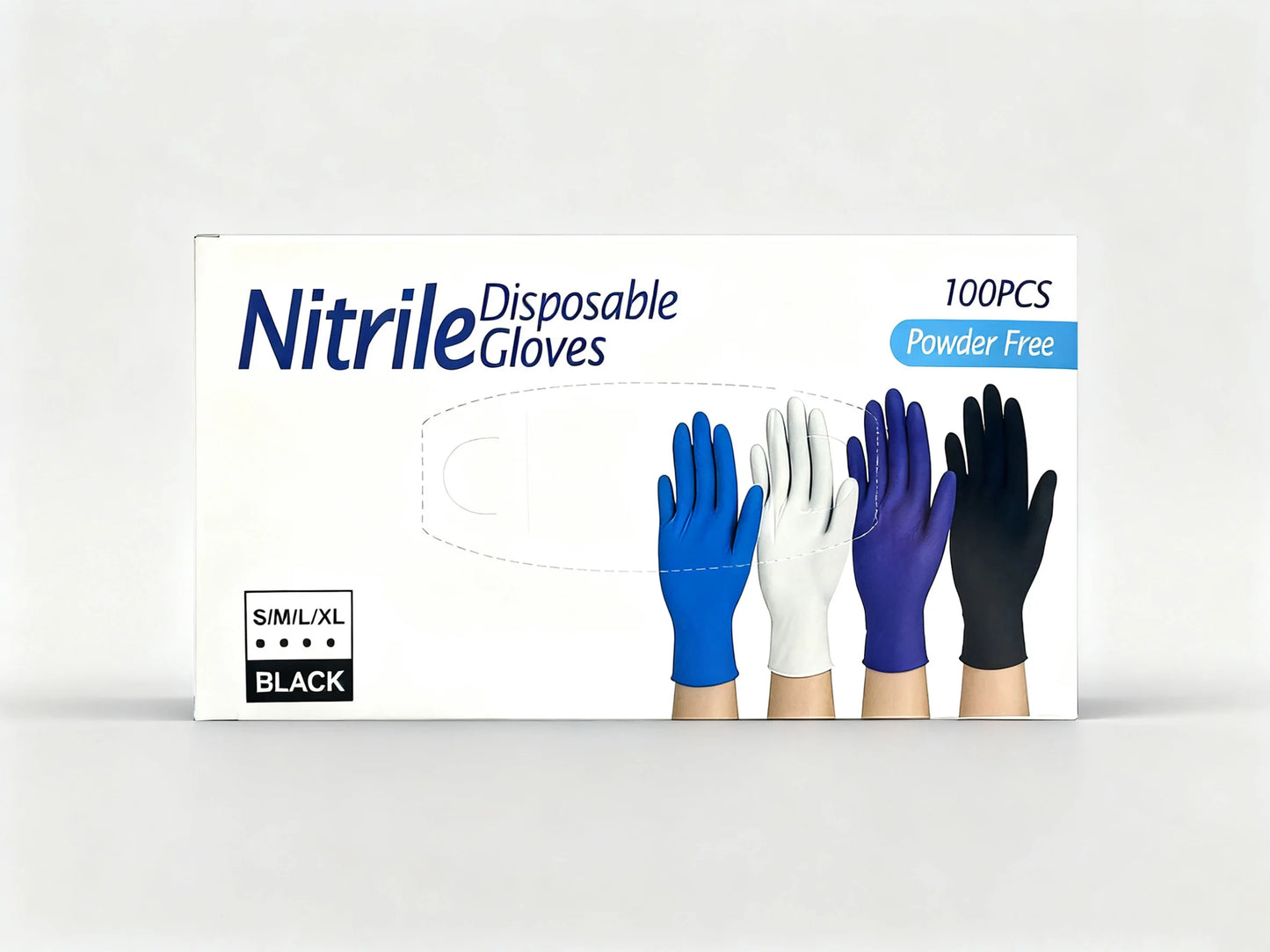 Powder-Free White Nitrile Gloves, 4XL Sizes with Size Chart, Super Flexible for Manicure, Pet Care, Crafting & Daily Chores